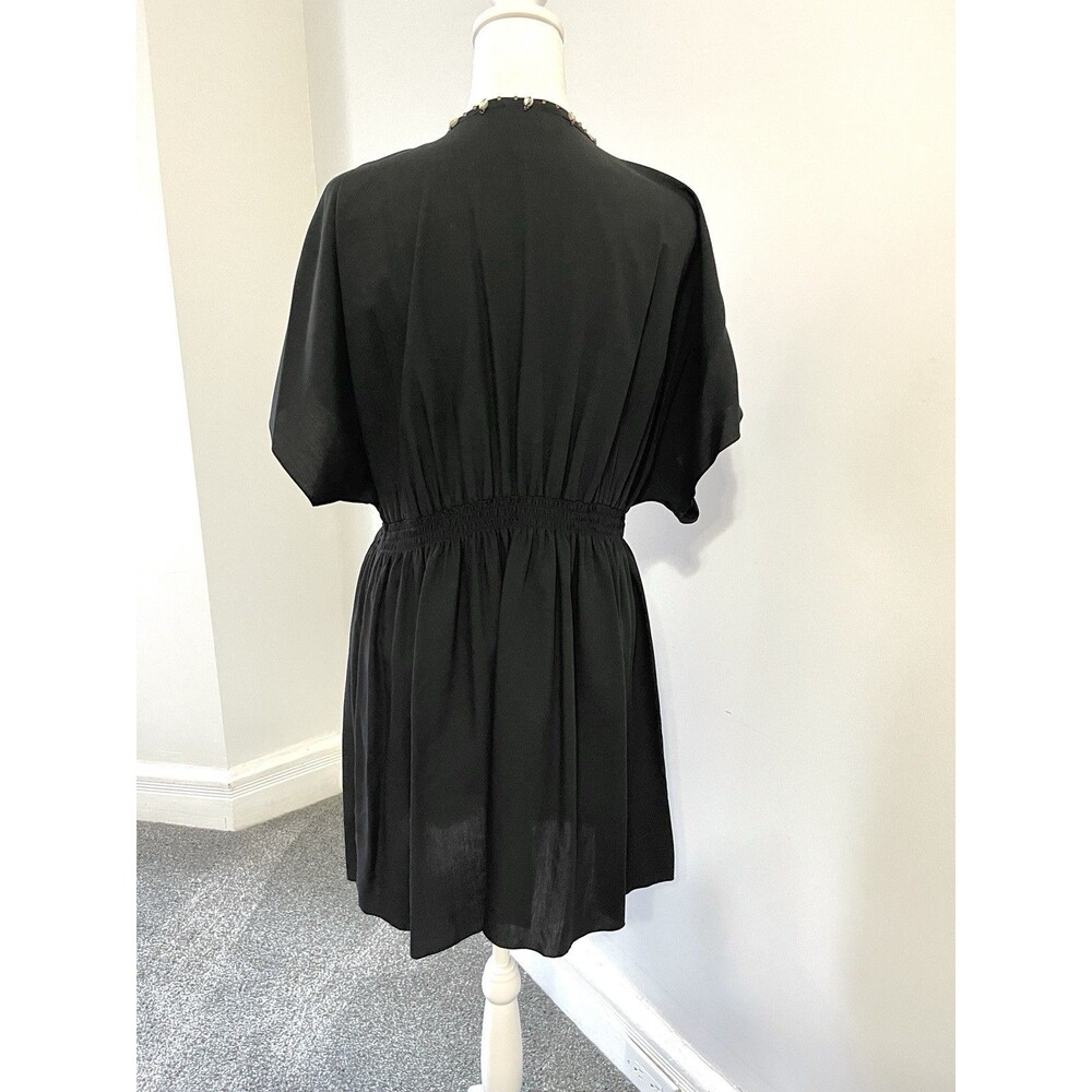 Soft Surroundings Kaftan Dress Womens Large Sea Shell Accent Resort Cruise Black - Picture 7 of 14